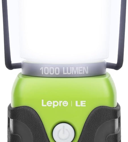 LE 1000LM Battery Powered LED Camping Lantern, Waterproof Tent Light with 4 Light Modes, Camping Essentials, Portable Lantern Flashlight for Camping, Hurricane, Emergency, Hiking, Power Outages