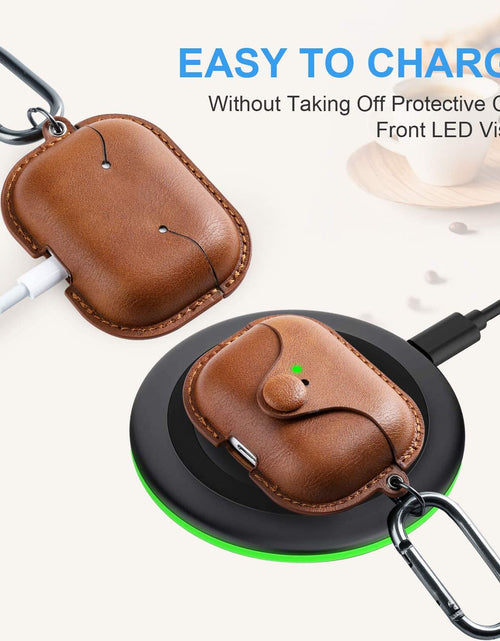 Load image into Gallery viewer, for Airpods Pro 2 Case Leather, Airpods Pro Leather Case Cover with Keychain Airpods Strap Compatible with Apple Airpods Pro 2Nd Generation 2023 2022/ Airpods Pro 2019 (Front LED Visible),Brown
