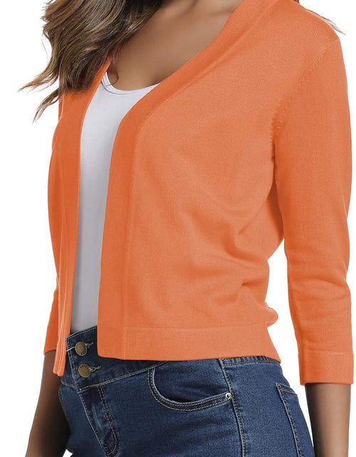 Load image into Gallery viewer, Women'S 3/4 Sleeve Cropped Cardigan Sweater Elegant Shrugs for Women
